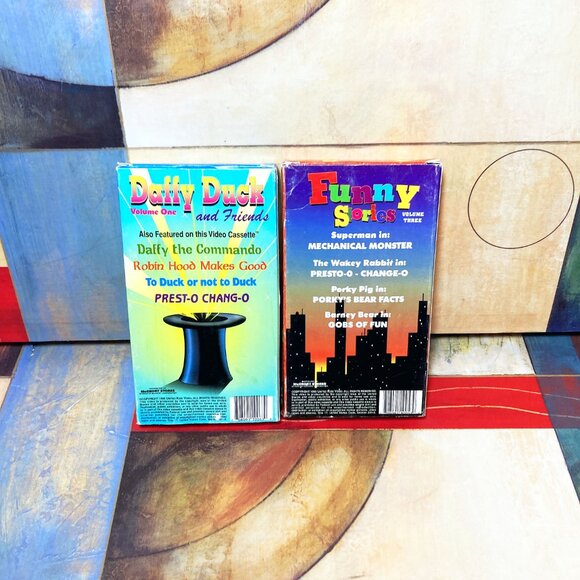 (2) VINTAGE RETRO CLASSIC VHS VIDEO TAPES CARTOONS ANIMATED FUNNY STORIES DAFFY - Picture 4 of 11